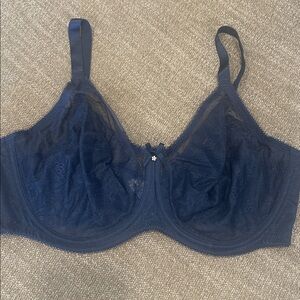 Wacoal Retro Chic Full Figure Underwire Bra Size 42D Navy Blue